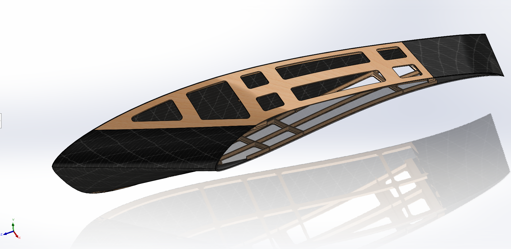 SolidWorks model of the fuselage transition region