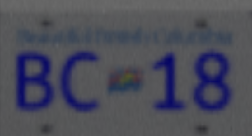 A detected plate, unprocessed.